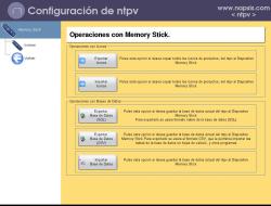 Pantalla de Memory Stick